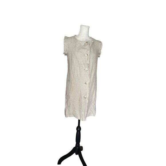 Michael Kors Linen-Blend Sleeveless Button-Up Front Dress P/S - Picture 8 of 8